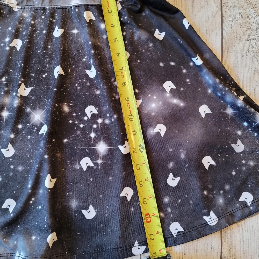 Sailor Moon •Size Medium• Luna Galaxy Print Skater Skirt Stretchy Waist - Picture 8 of 8